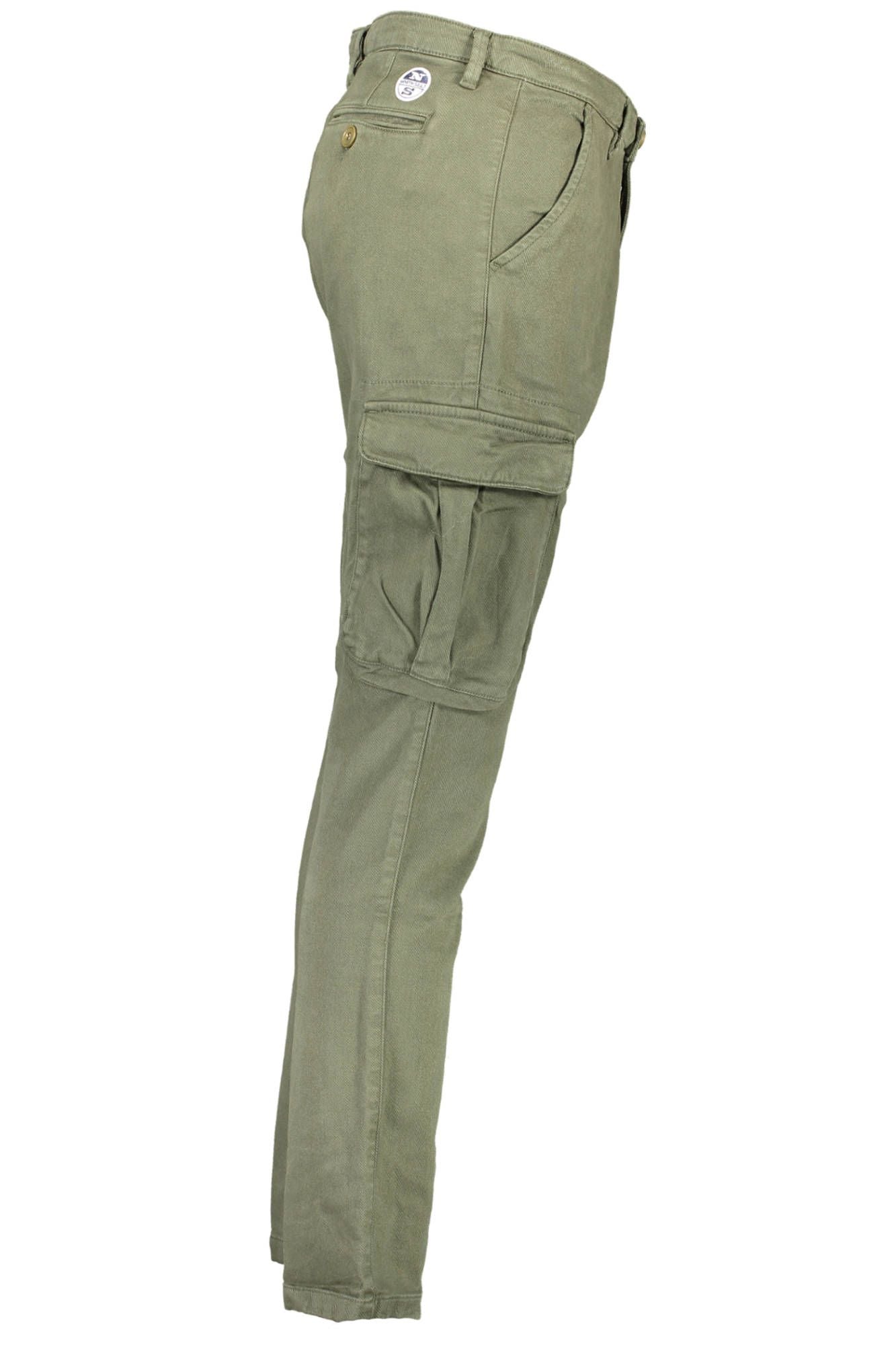 Chic Green Cotton Trousers with Ample Pockets