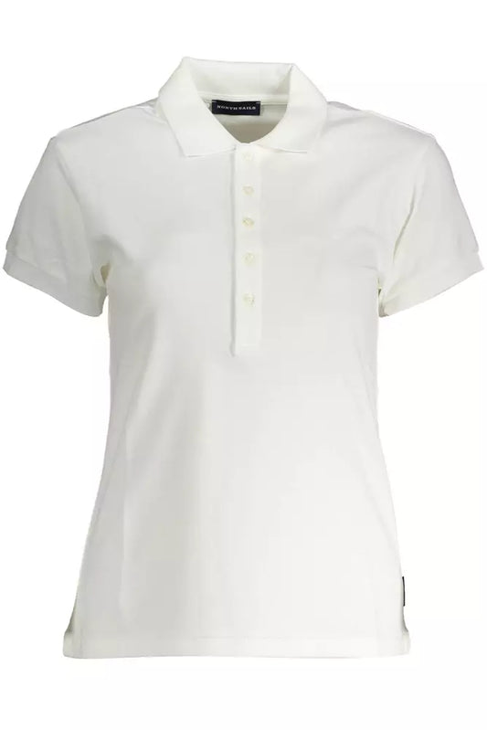 Chic White Short Sleeve Polo Elegance