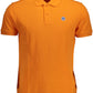 Vibrant Orange Cotton Polo Shirt for Men