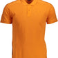 Chic Orange Cotton Polo with Classic Logo