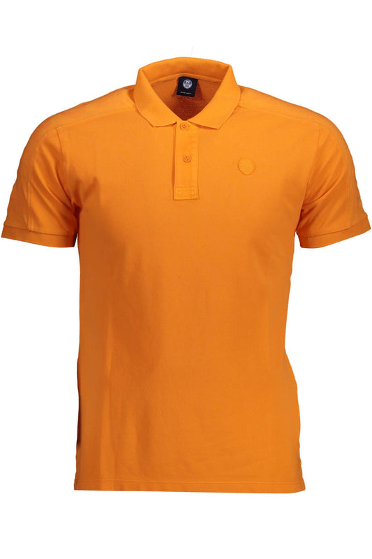 Chic Orange Cotton Polo with Classic Logo