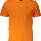 Chic Orange Cotton Polo Shirt with Logo