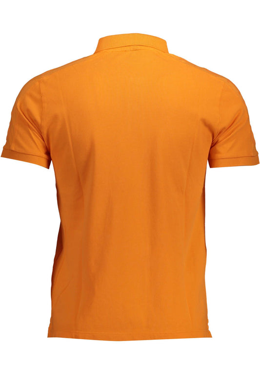 Chic Orange Cotton Polo with Classic Logo