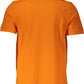 Chic Orange Cotton Polo Shirt with Logo