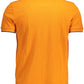 Chic Orange Contrast Detail Polo Shirt