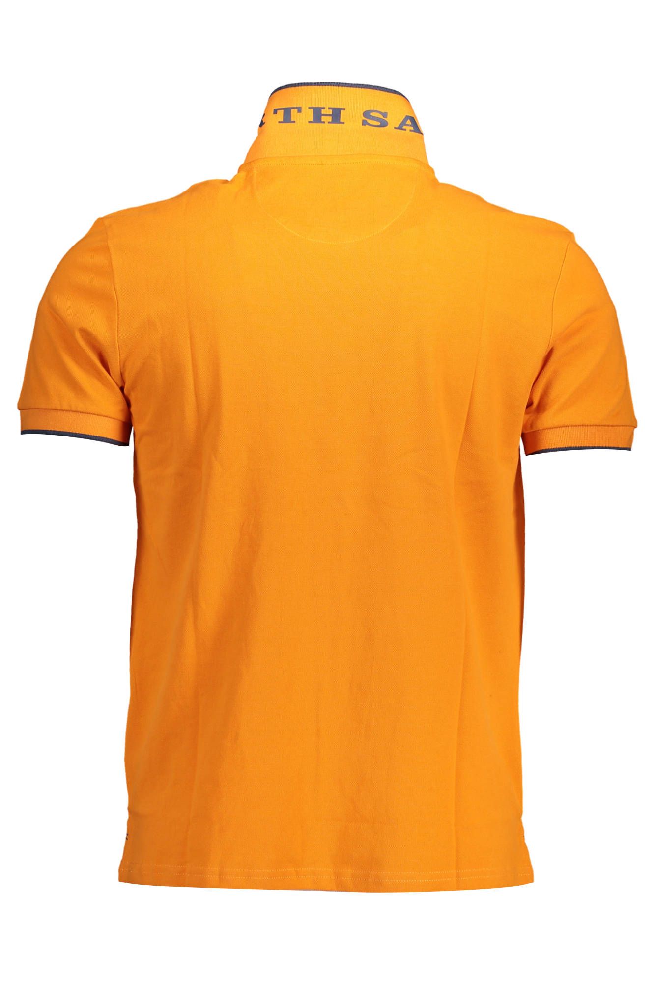 Chic Orange Contrast Detail Polo Shirt
