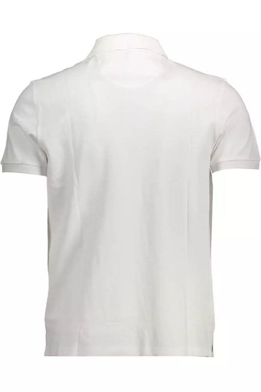 Elegant White Cotton Polo With Logo Detail
