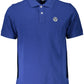 Chic Blue Cotton Polo Shirt with Logo Detail