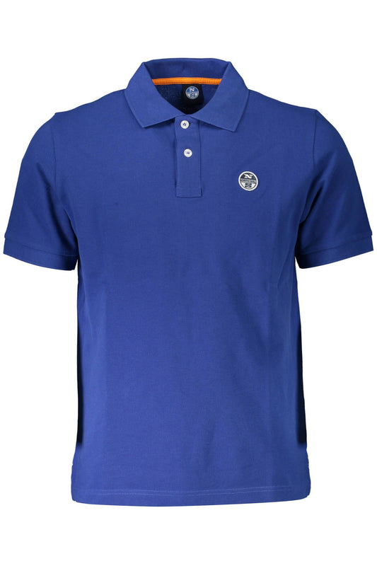 Chic Blue Cotton Polo Shirt with Logo Detail