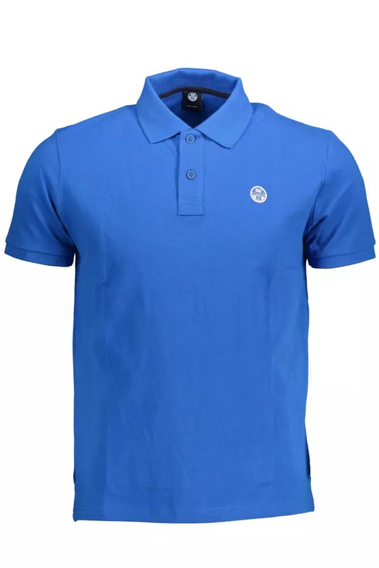 Classic Blue Cotton Polo - Short Sleeve Elegance