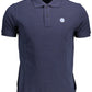 Blue Cotton Polo with Logo Accent