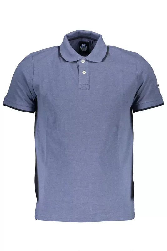 Elevated Casual Blue Polo with Contrasting Details