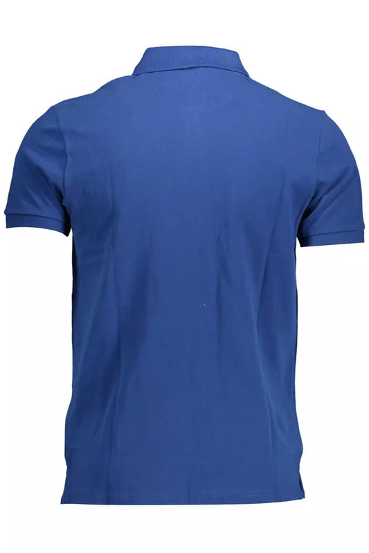 Chic Blue Short-Sleeved Polo for Sophisticated Style