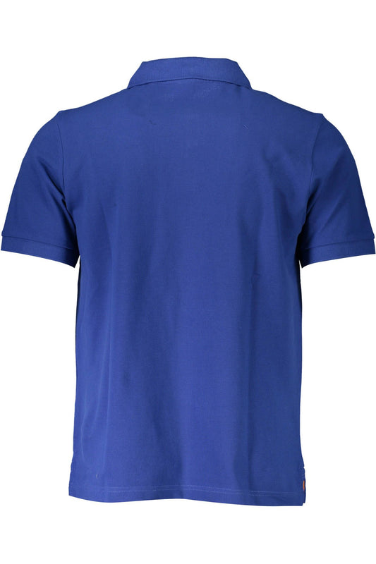 Chic Blue Cotton Polo Shirt with Logo Detail
