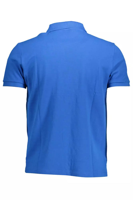 Classic Blue Cotton Polo - Short Sleeve Elegance