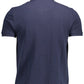 Blue Cotton Polo with Logo Accent
