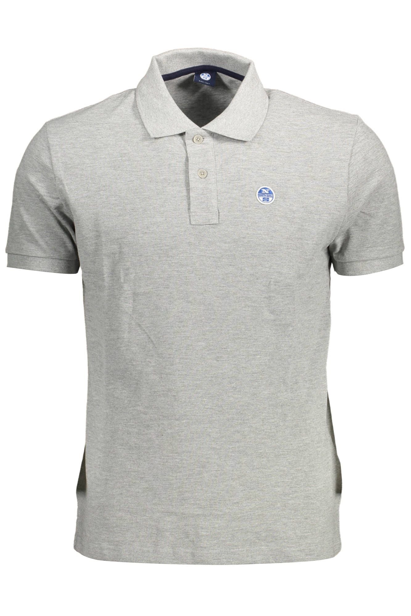 Sleek Gray Natural Fiber Polo Shirt