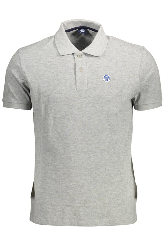 Sleek Gray Natural Fiber Polo Shirt