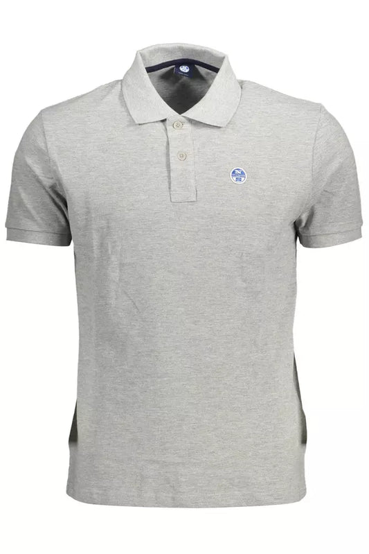 Elegant Gray Short-Sleeved Polo Shirt