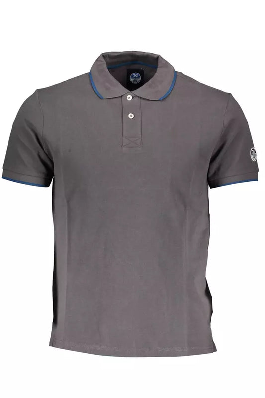 Elegant Gray Short-Sleeved Polo Shirt