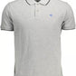 Elegant Gray Contrast Detail Polo Shirt