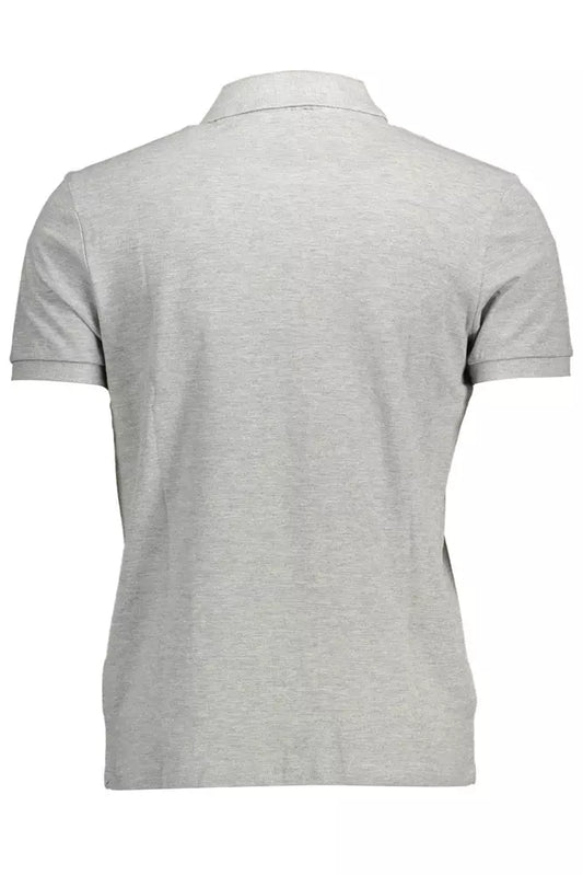 Elegant Gray Short-Sleeved Polo Shirt