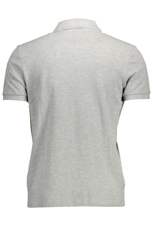 Sleek Gray Natural Fiber Polo Shirt