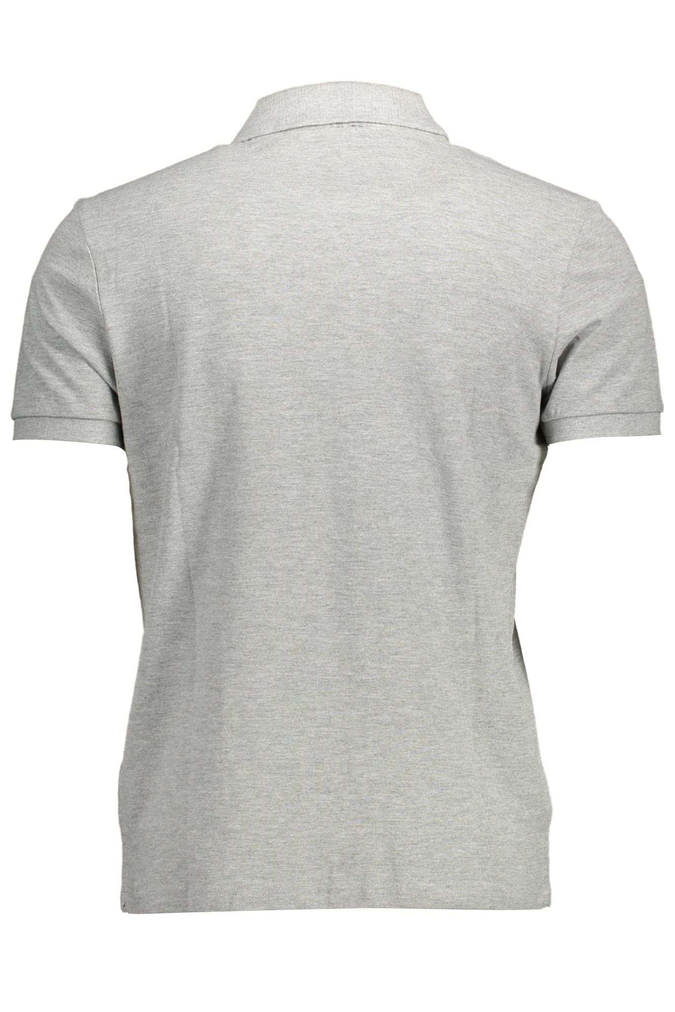 Sleek Gray Natural Fiber Polo Shirt
