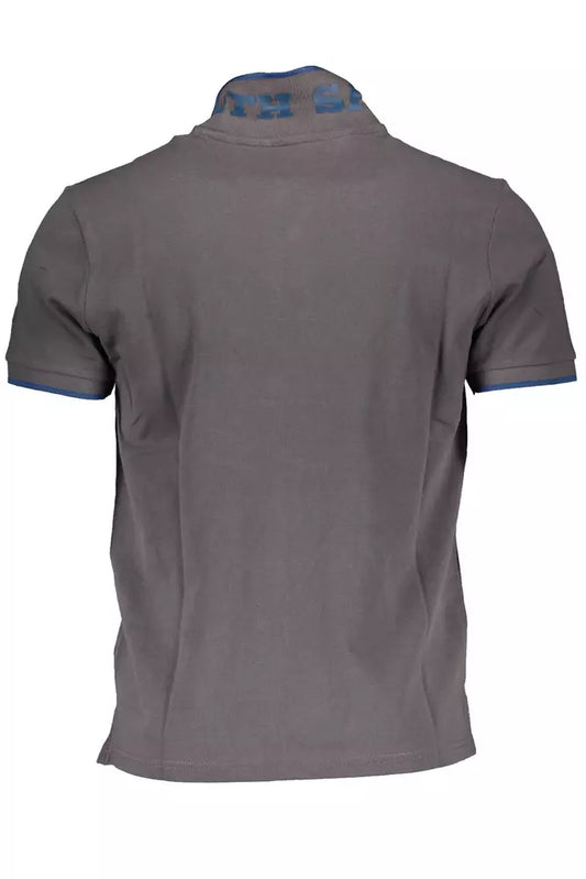 Elegant Gray Short-Sleeved Polo Shirt