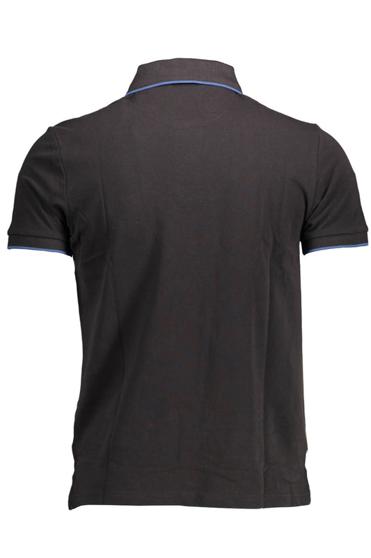 Sleek Black Polo with Contrasting Details