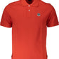 Chic Red Cotton Polo with Logo Embellishment