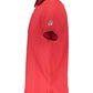 Chic Red Contrast-Detail Polo Shirt