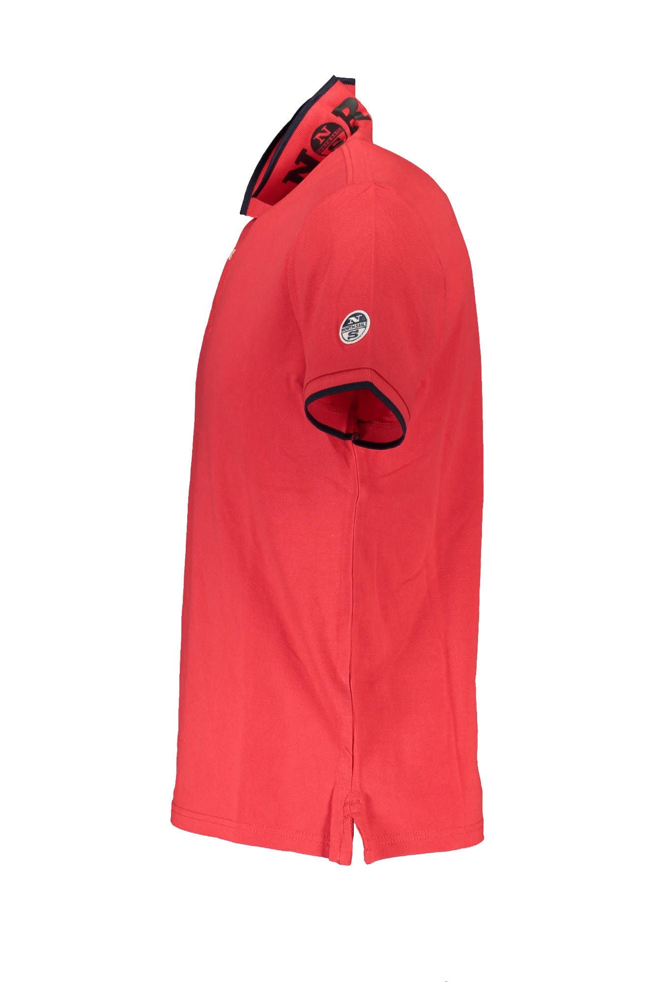 Chic Red Contrast-Detail Polo Shirt