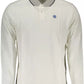 Elegant Long-Sleeved White Polo with Contrast Accents