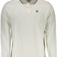 Sleek White Long Sleeve Polo with Contrasting Details