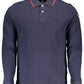 Elegant Long-Sleeved Polo with Contrasting Accents