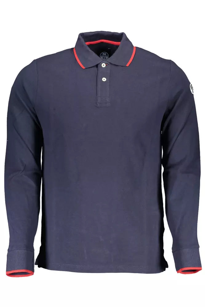 Elegant Long-Sleeved Polo with Contrasting Accents