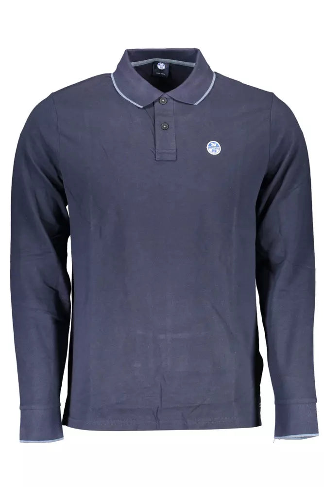 Elegant Long-Sleeved Polo with Contrasting Accents