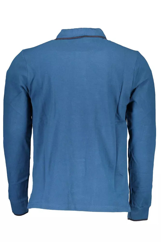 Elegant Long-Sleeved Polo with Contrasting Accents