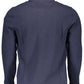 Elegant Long-Sleeved Blue Polo with Contrast Details