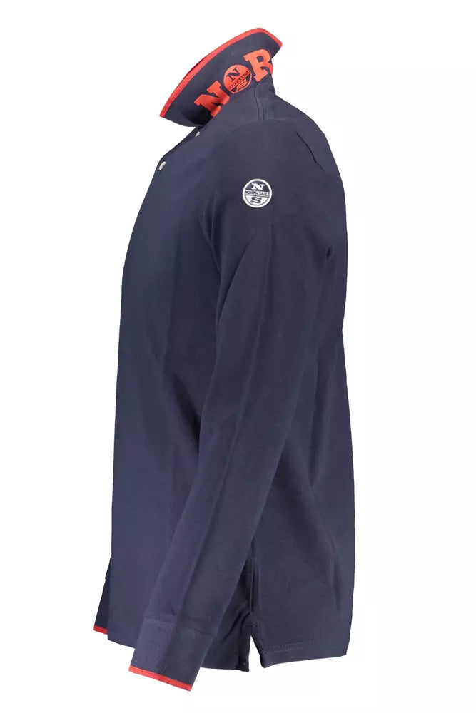 Elegant Long-Sleeved Polo with Contrasting Accents