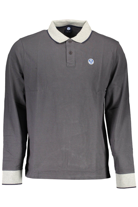 Elegant Long-Sleeved Gray Polo Shirt