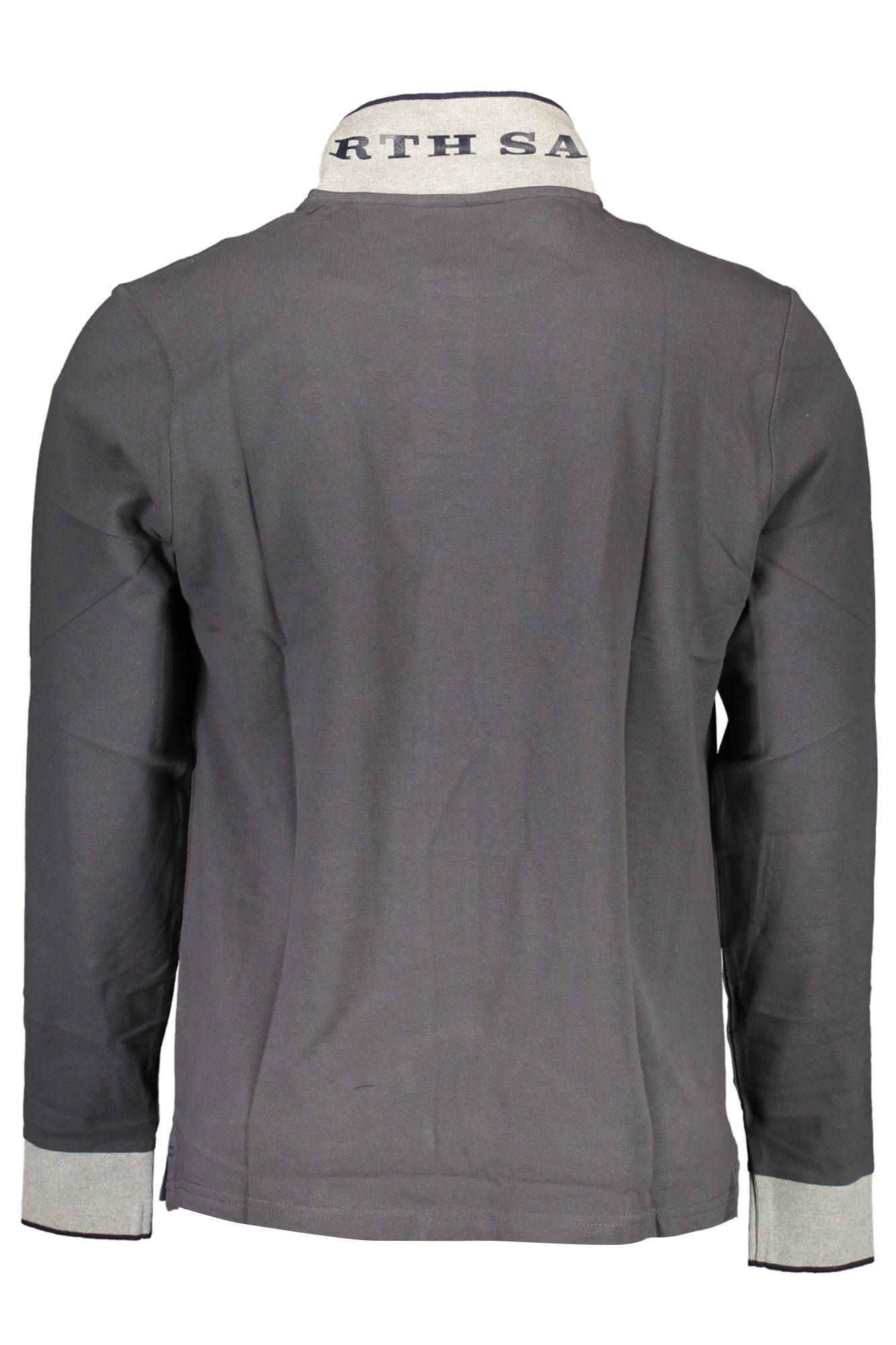 Elegant Long-Sleeved Gray Polo Shirt