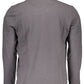 Elegant Grey Long-Sleeved Polo with Contrast Details