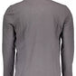 Chic Gray Long-Sleeved Polo with Contrasting Details