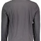 Sleek Gray Long-Sleeved Polo with Contrasting Details