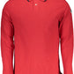 Elegant Long-Sleeved Red Polo with Contrasting Details