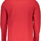 Elegant Long-Sleeved Red Polo with Contrasting Details