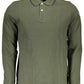 Chic Green Long-Sleeved Polo with Contrasting Accents