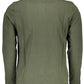 Chic Green Long-Sleeved Polo with Contrasting Accents